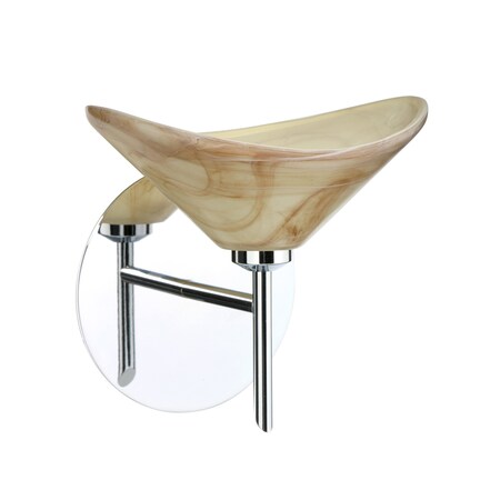 Besa Lighting Hoppi Mini Sconce, Mocha, Chrome Finish, 1x40W Halogen 1SW-191383-CR
